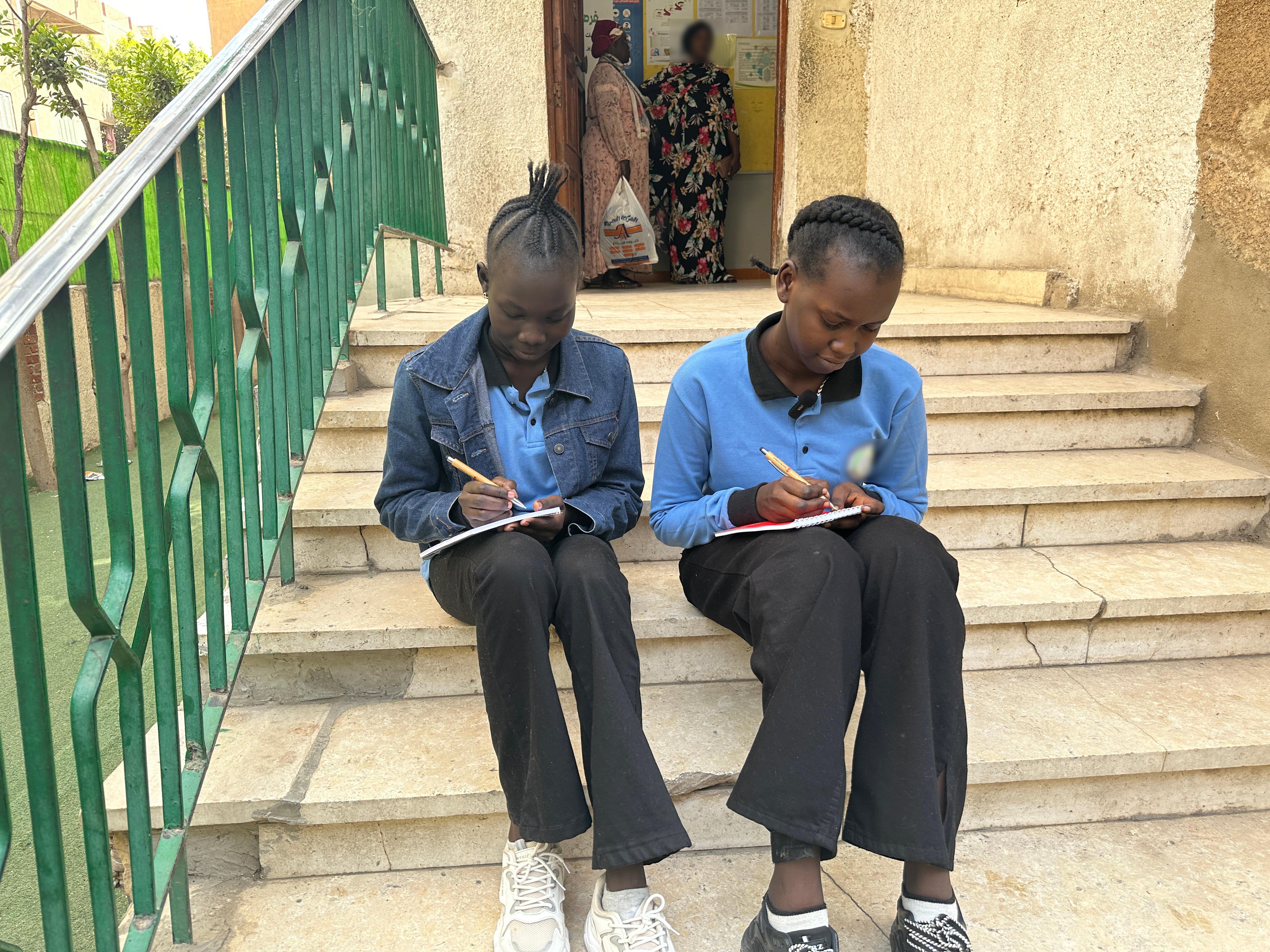 CH11020531_Hanaa, 15, (left) and Jouman, 16, (right) fled Sudan due to the conflict and became best 
