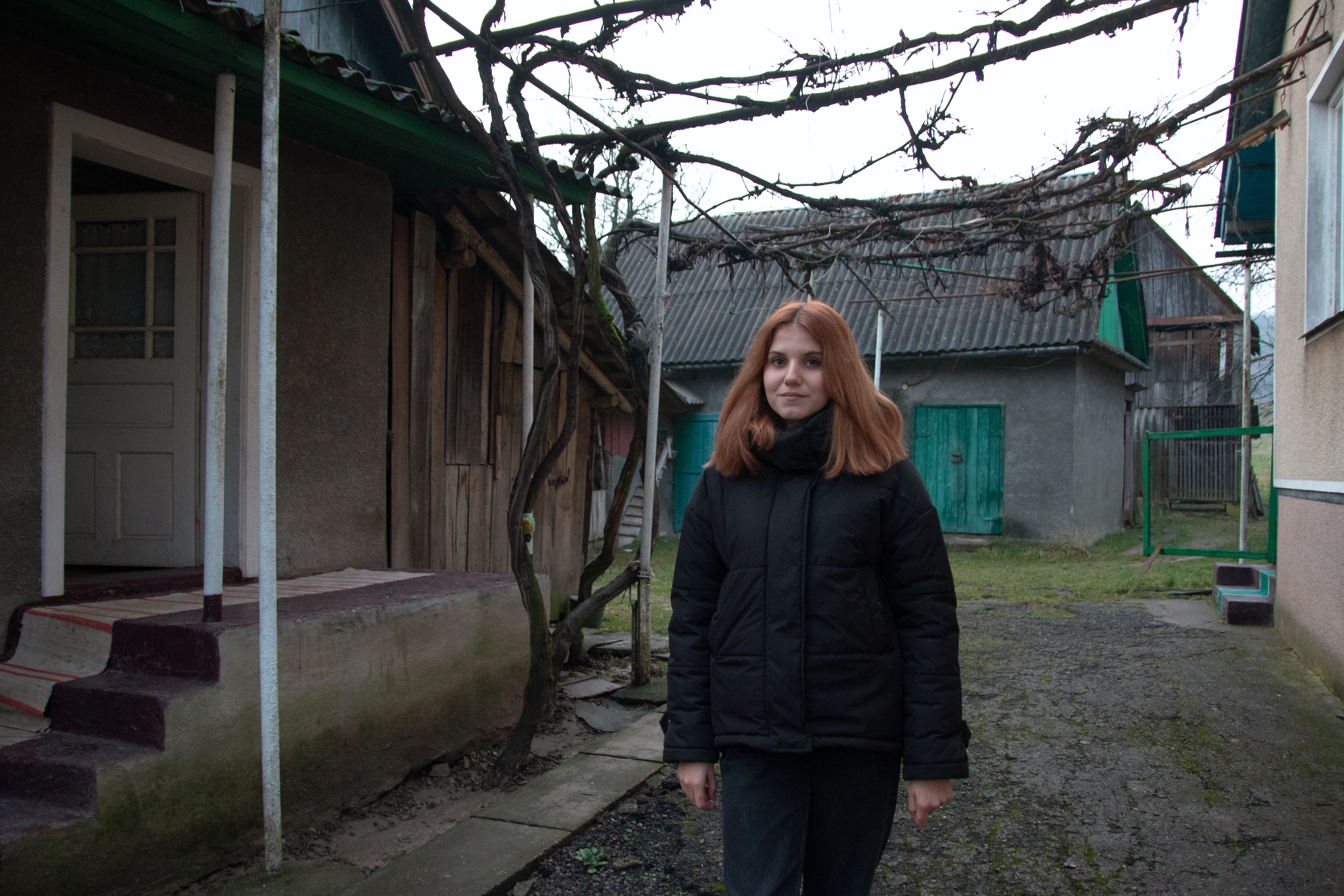 CH1769618_Sofia, 16, pictured in the yard of the house she shares with her grandmother in Western Uk