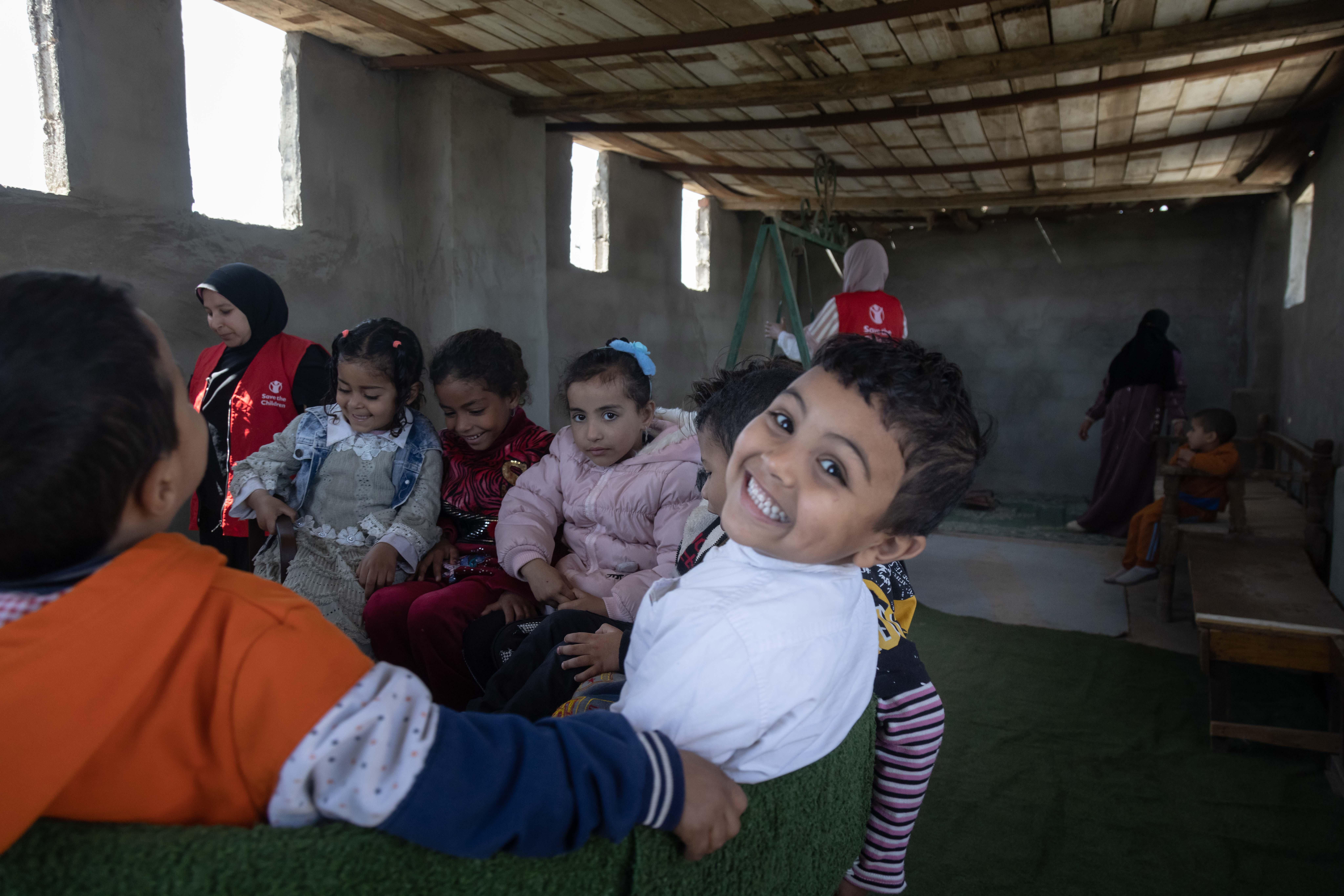 CH1802417_Hassan, 4, with his classmates at an ECCD supported by Save the Children near Minya, Egypt