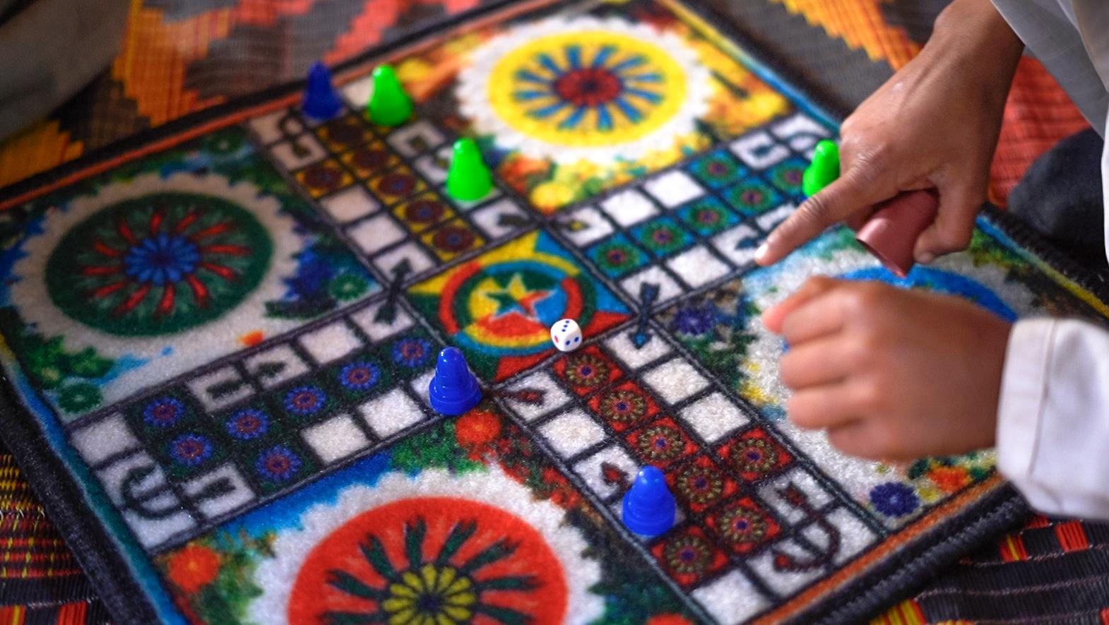 Board game included in the recreational kit
