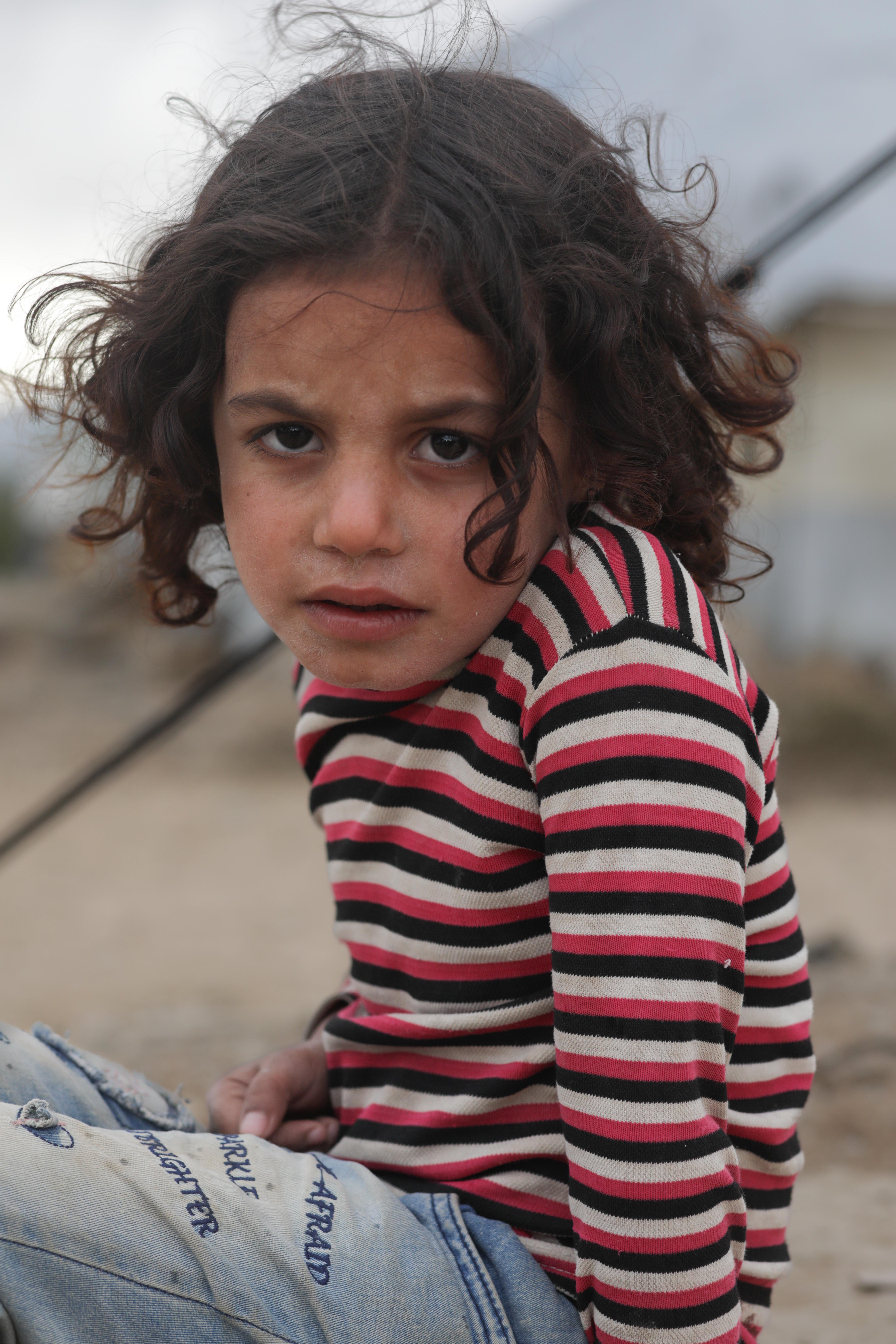  Felek*, 5, Hadla's daughter in displacement camp in Syria