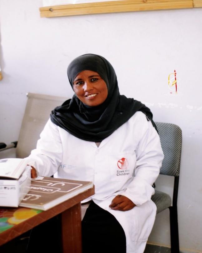 Buthina in her office, Sudan