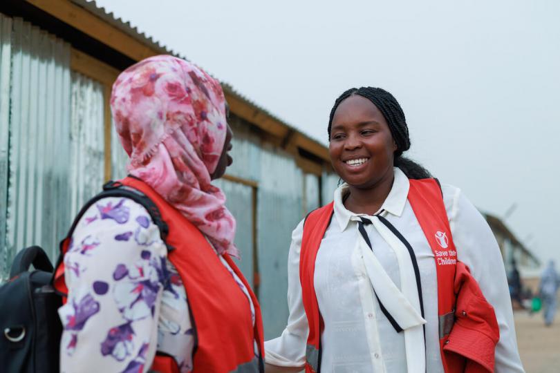 Monica*(25), and other Save the Children's case worker in South Sudan