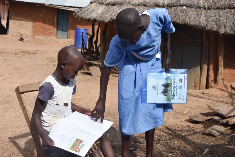 Anna, 12, keeps learning from home in northeast Uganda