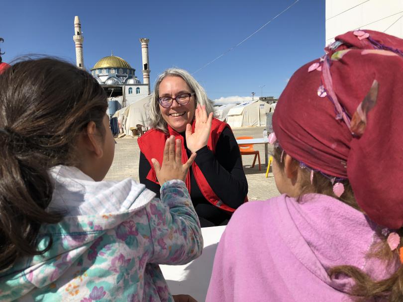 Gabriella Waaijman visits Child Friendly Sapce for children affected by earthquakes in Turkiye