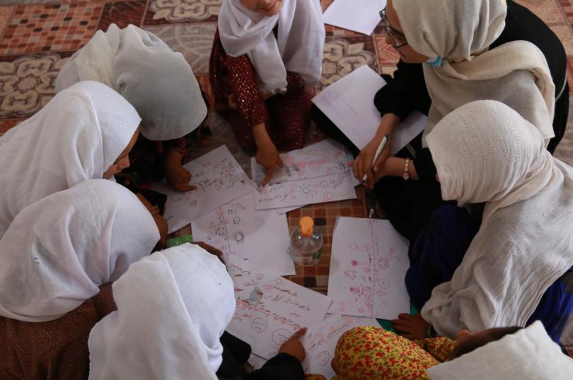 Girls in Afghanistan in a consultation
