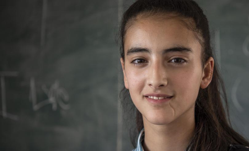 Rima*, 13, at her school in Bethlehem, occupied Palestinian territory (oPt)