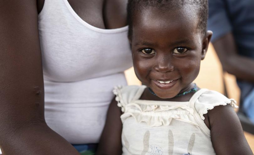 Oriwela (2) is assessed as part of a nutrition survey run by the Emergency Health Unit in Zimbabwe