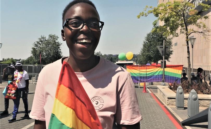 Kim, 17, at Johannesburg Pride.