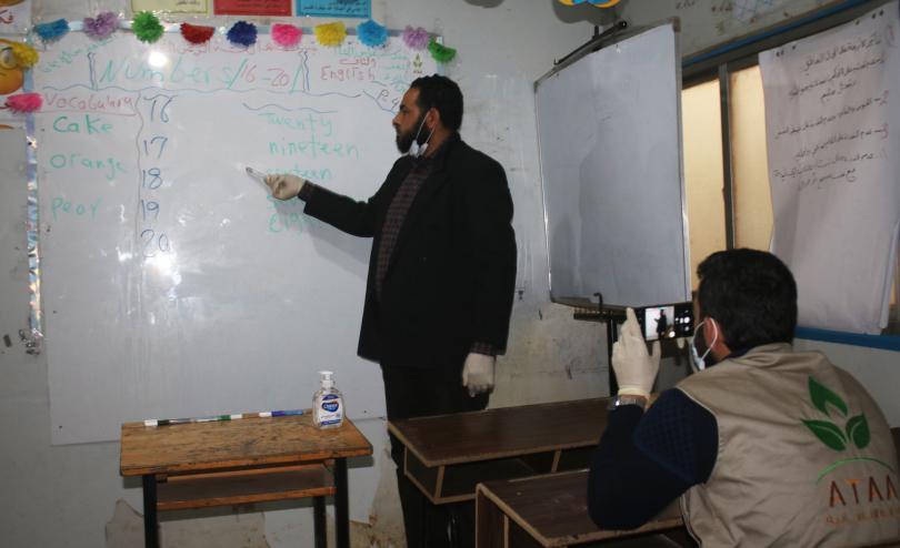 A partner in NW Syria prepares online learning