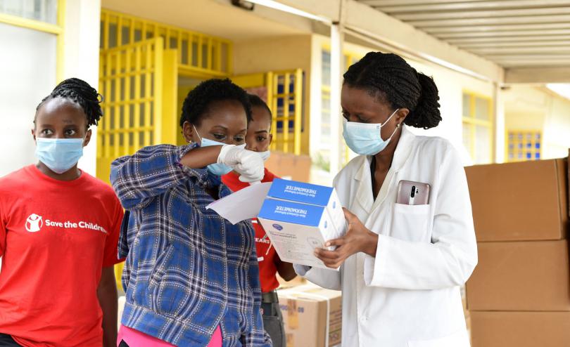 Face masks distributed to a health facility in Mathare slum, Nairobi