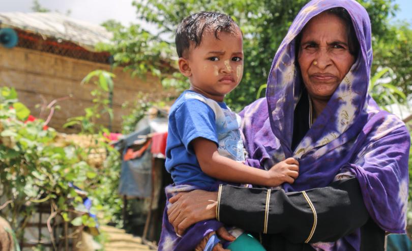 Hamida* (40) and Runa* (3) live in the Rohingya Refugee camps in Bangladesh and attend Save the Children's clinic