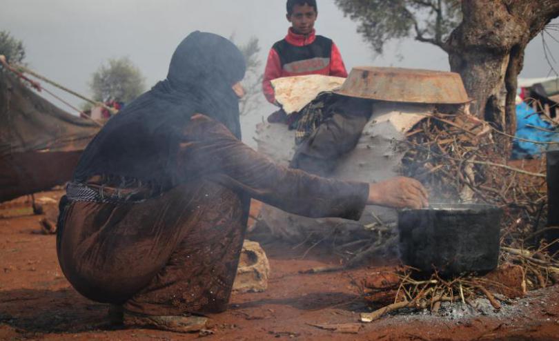 Syrian refugees in camps in neighbouring Lebanon also struggling to keep warm amid snowstorms.