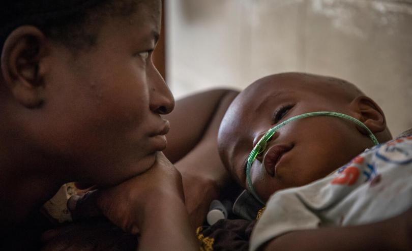 Luc*, 19 months, with his mother Makenda* in hospital