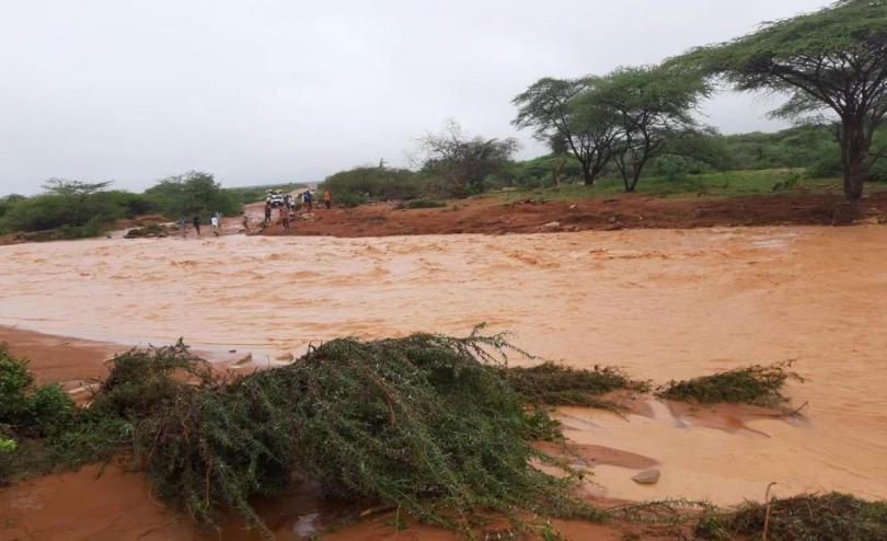 Gathuthie River, in between Rhamu and Mandera County, burst its banks