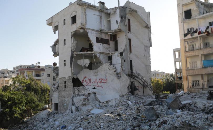 Destroyed building in Syria.