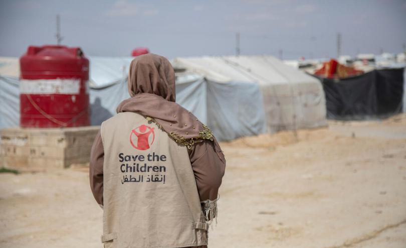 A Save the Children worker in Al Hol camp