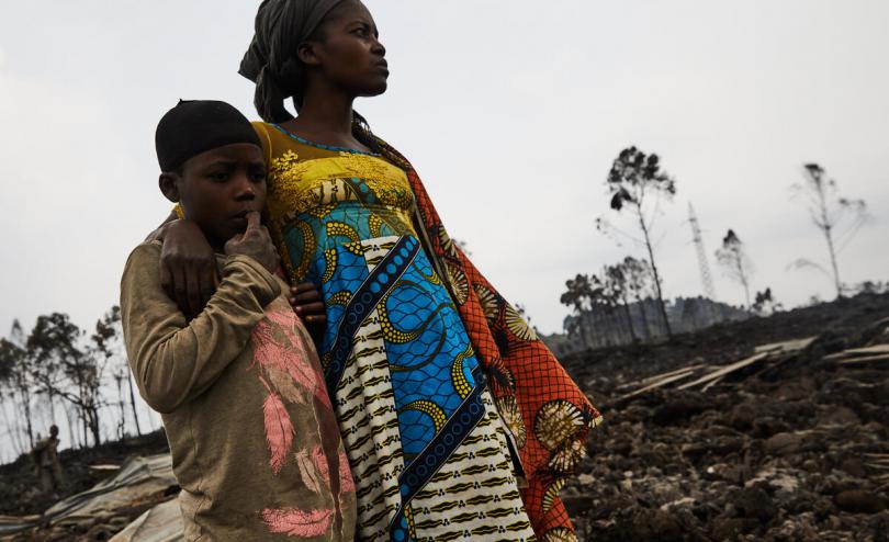 Jolie*, 11, with her mother Imamu*, Goma, DRC