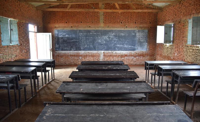 A school in Emmanuel's old community which has been damaged by floods.