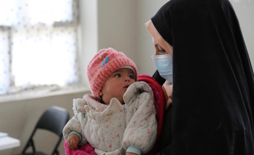 Shaida*, 9 months old, is being treated for malnutrition by Save the Children's mobile health team in Balkh province, Afghanistan