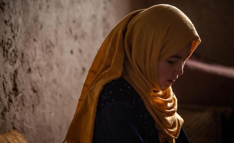 Laila*, 12, at home. Balkh Province, Afghanistan