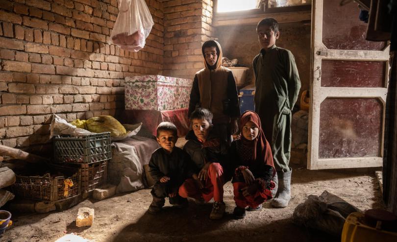 Zahman* 3, Omfaruk* 8, Halima* 6, Nooriullah* 11, Noori* 12 live in Kabul. Their father is unemployed and unable to buy food.