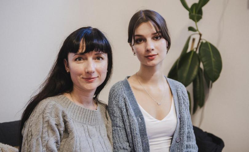  A portrait of Ana*, 15, and her mother, Nina*, who fled Ukraine to Romania because of conflict