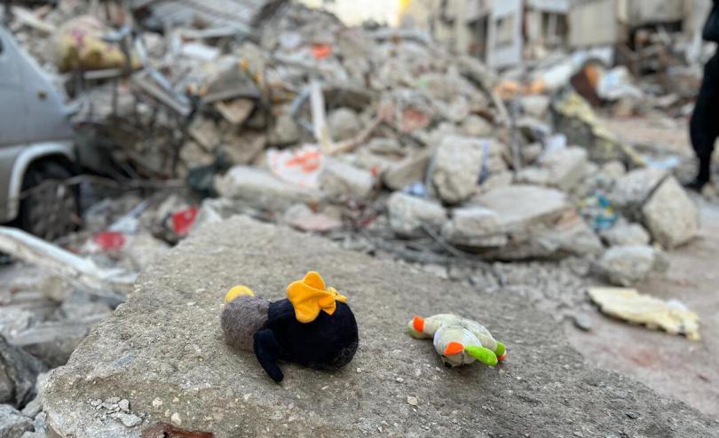 Toys among rubble
