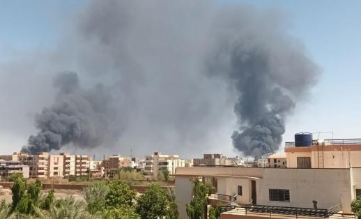 Flames in the sky of Khartoum