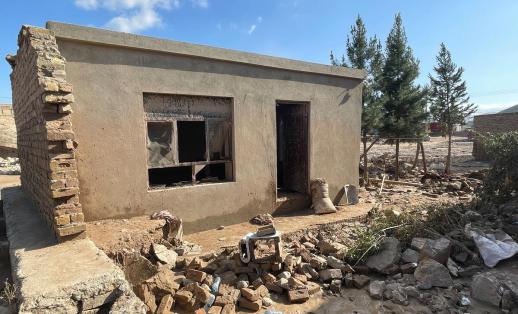 House destroyed by the floods