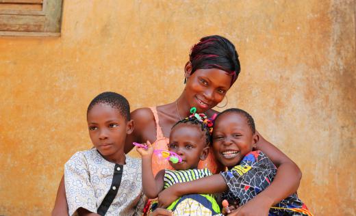 Prisca and her children who recovered from malaria