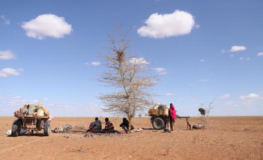 A family in Wajir, Kenya who are having to leave their homes because of the drought