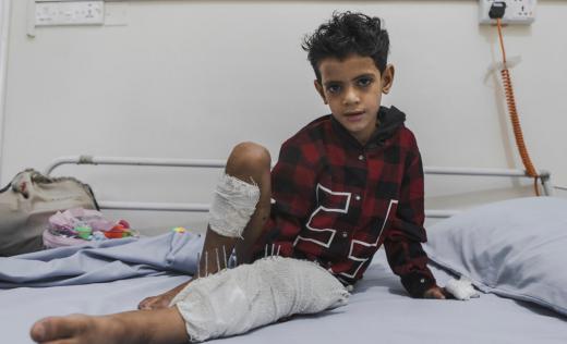 Omar*, 8, victim of shelling