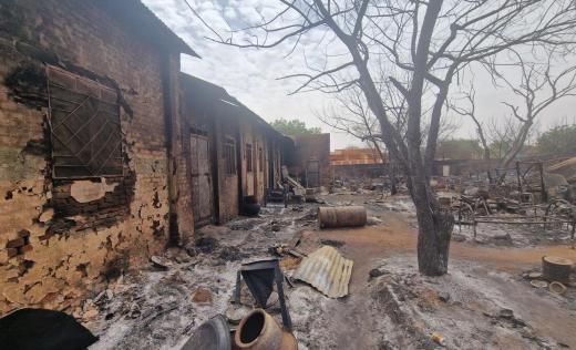 Burned out school in Darfur