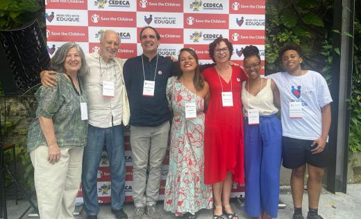 Save the children staff at the opening of the Brazil office