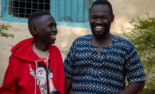 Simon* reunited with his brother Samuel* in South Sudan 
