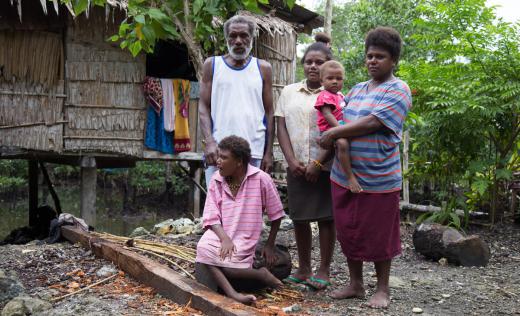 Jemma and her family in Solomon Islands, affected by climate change