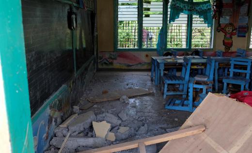 Photo shows damage to the Bacungan Elementary School in Magsaysay, Davao del Sur by the 6.6 magnitude earthquake on October 29th 2019.   