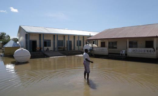 A flooded school in Somalia 
