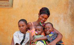Prisca and her children who recovered from malaria