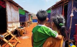 Lay Lay and her son at an IDP camp in Myanmar