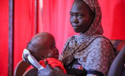 Jamaal* (11 months) attends a Save the Children clinic in Sudan with his mother Nada* (30) to receive treatment for malnutrition (pre-surgery)
