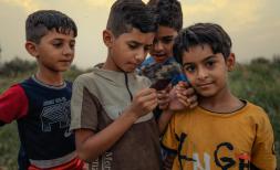 children looking at camera