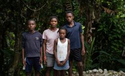 family in Haiti displaced by earthquake 